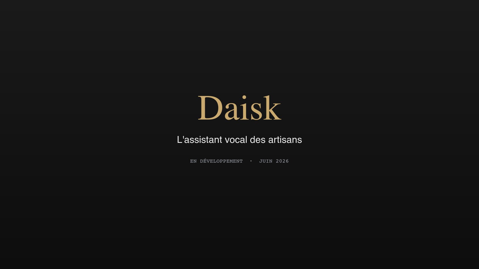 Capture de l'interface Daisk, assistant vocal pour artisans